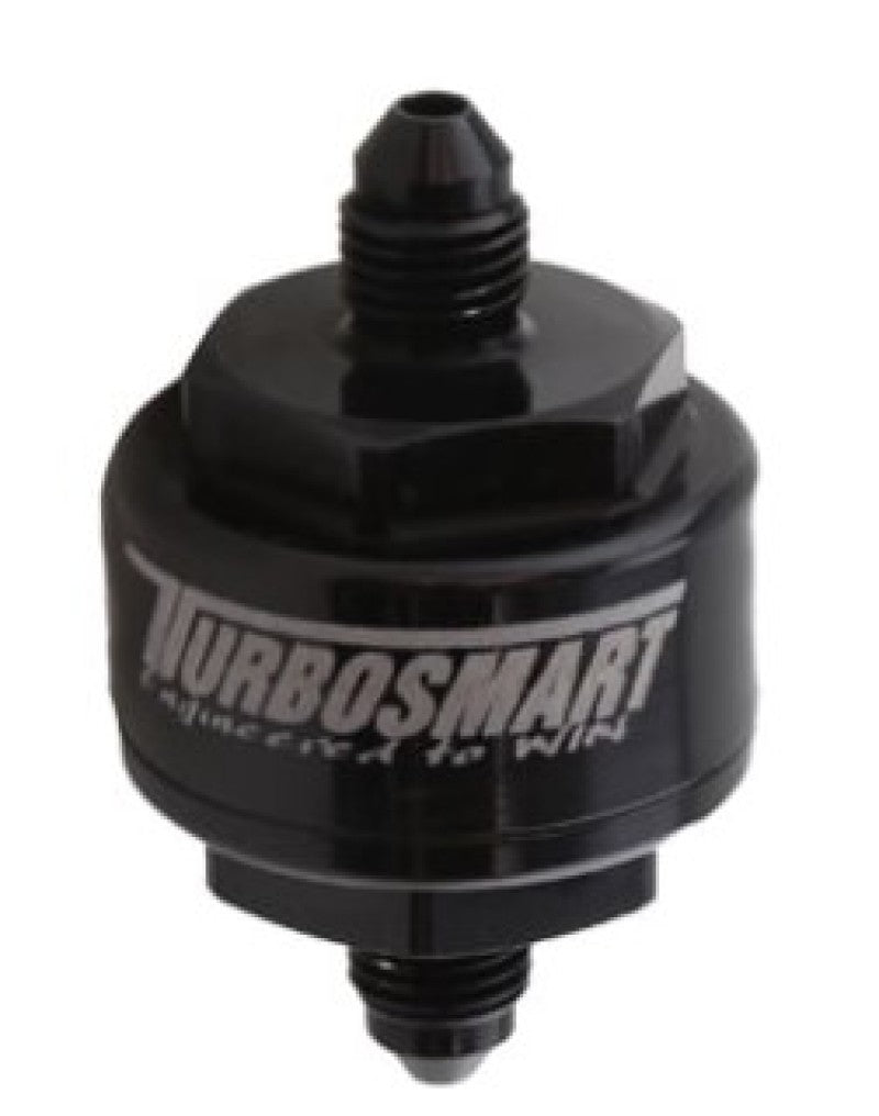 Turbosmart Billet Turbo Oil Feed Filter w/ 44 Micron Pleated Disc AN-4 Male Inlet - Black - Black Ops Auto Works