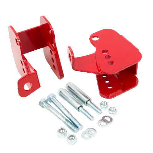 UMI Performance red bolt-in lower control arm relocation brackets for 1982-2002 GM F-body