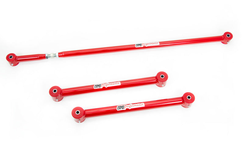 UMI Performance red rear control arm and on-car adjustable panhard bar kit for 1982-2002 GM F-body
