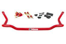 Load image into Gallery viewer, UMI Performance bright red 35mm solid chromoly front sway bar with black relocation brackets for 1982-1992 Camaro and Firebird