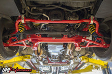 Load image into Gallery viewer, Gloss red UMI 2320-R tubular K-member viewed from above showing the dual-tube centre section