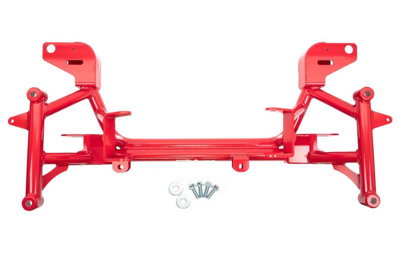 Detail of the welded bolt cylinders on the UMI 2320-R K-member frame mounts