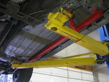 Load image into Gallery viewer, Three piece red UMI 2400-R subframe connector set including the passenger side jog-over piece