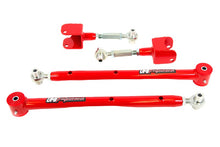 Load image into Gallery viewer, UMI 301417-R red powder coated adjustable rear upper and lower control arms with QA1 rod ends and greaseable polyurethane bushings for 1978-1988 GM G-Body.