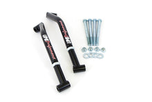 Load image into Gallery viewer, UMI 3028-B black powder coated adjustable rear control arm reinforcement frame braces with Grade 8 hardware for 1978-1988 GM G-Body.