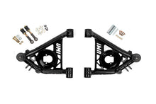 Load image into Gallery viewer, UMI 3031-B black powder coated tubular front lower A-arms with greaseable polyurethane bushings, ball joints and bump stops for GM F-Body, G-Body and 2WD S10.