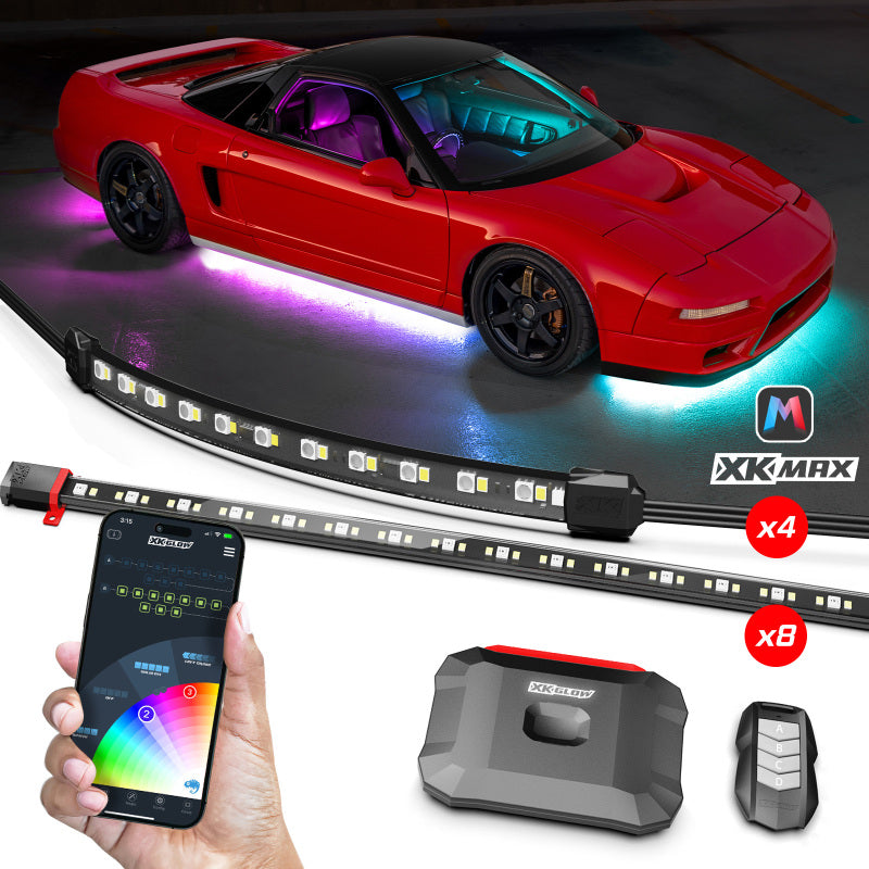 XKGLOW MX-CAR-ADVANCE 5th Gen RGBW LED Kit Components