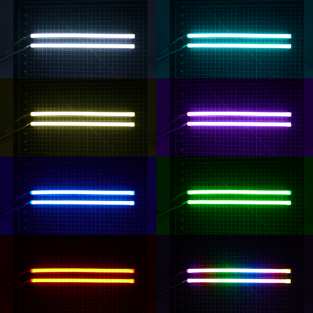 RGB Halo Kits Universal Flexible DRL Tube Diffused Strips | Multicolor