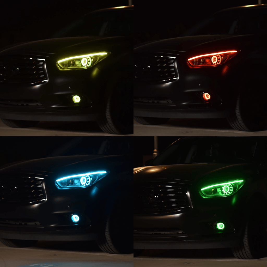 RGB Halo Kits Universal Flexible DRL Tube Diffused Strips | Multicolor