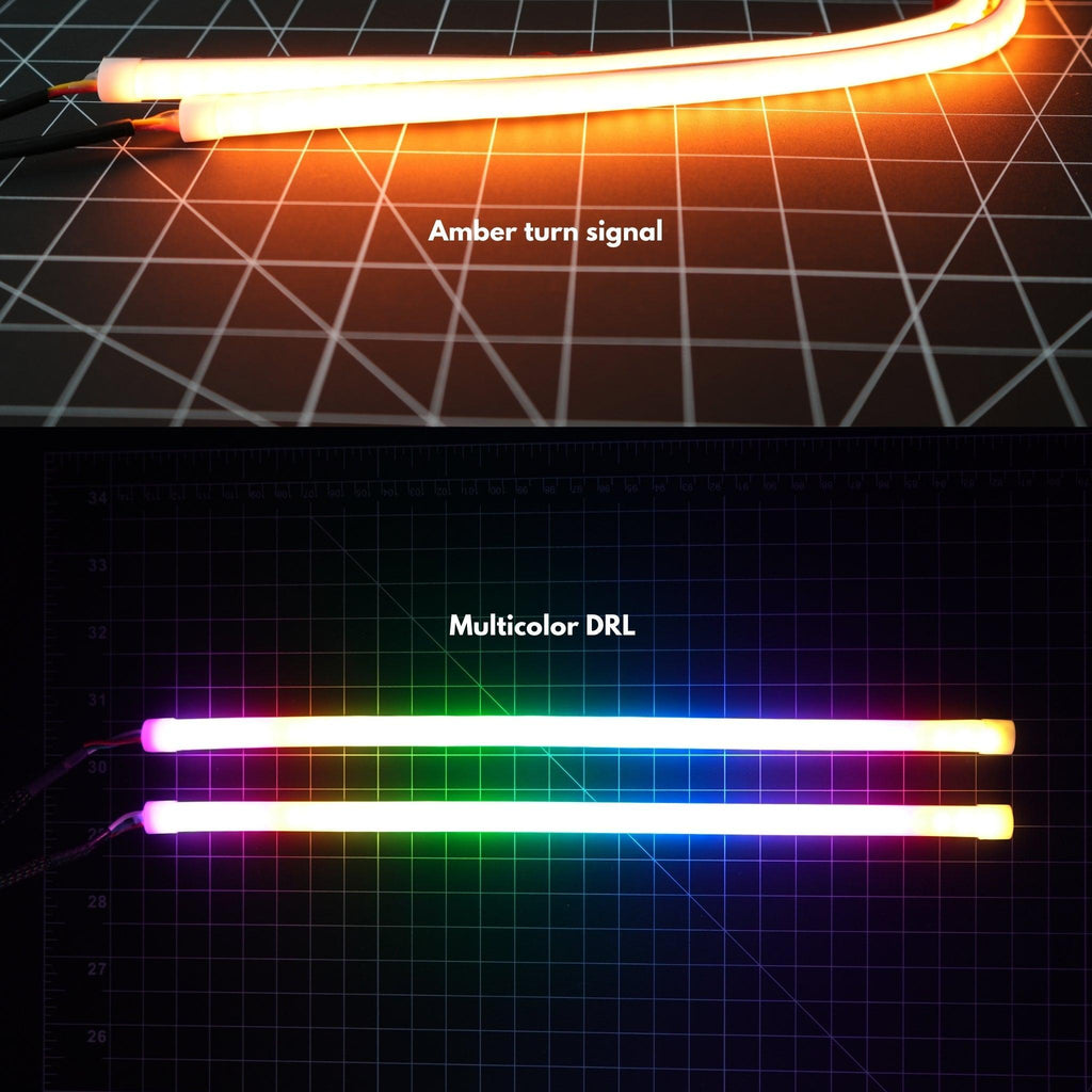 RGB Halo Kits G4 | A21 | P2 - BX1 Universal Flexible DRL Tube Diffused Strips | Multicolor
