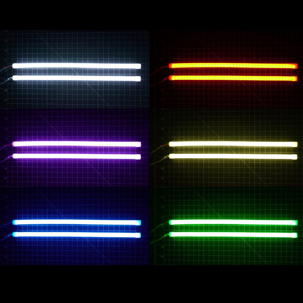 RGB Halo Kits G9 | P2 - BX2 Universal Flexible DRL Tube Diffused Strips | Multicolor