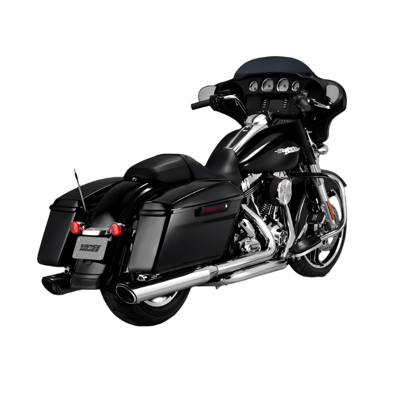 Vance & Hines HD Dresser 17-22 Twin Slash Round Chrome Slip-On Exhaust-Motorcycle Slip-On-Vance and Hines-16672-