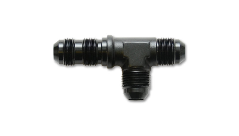 Vibrant -10AN Bulkhead Adapter Tee on Run Fittings - Anodized Black Only Vibrant VIB10628