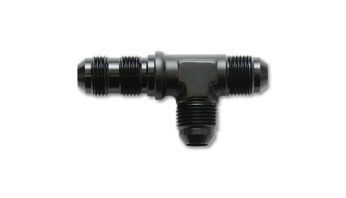 Vibrant -10AN Bulkhead Adapter Tee on Run Fittings - Anodized Black Only Vibrant VIB10628