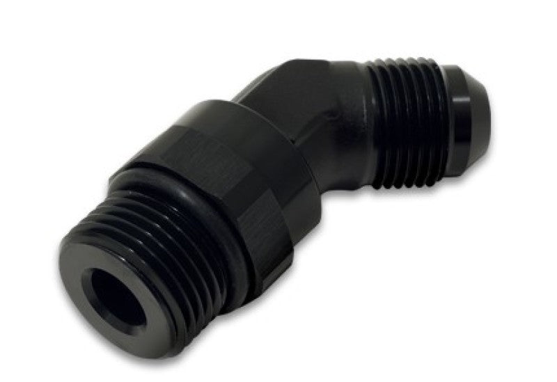 Vibrant -10AN Male to Male -10AN Straight Cut 45 Degree Adapter Fitting - Anodized Black - Black Ops Auto Works