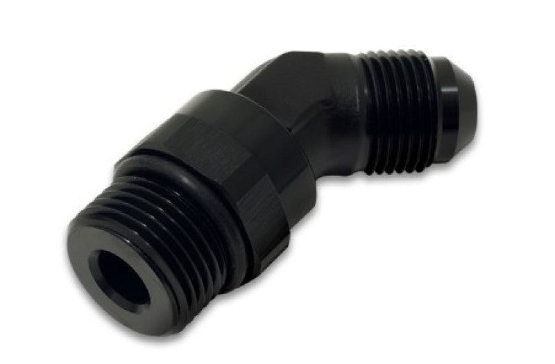 Vibrant -10AN Male to Male -8AN Straight Cut 45 Degree Adapter Fitting - Anodized Black - Black Ops Auto Works