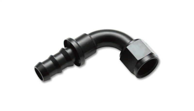 Vibrant -10AN Push-On 90 Deg Hose End Fitting - Aluminum - Black Ops Auto Works
