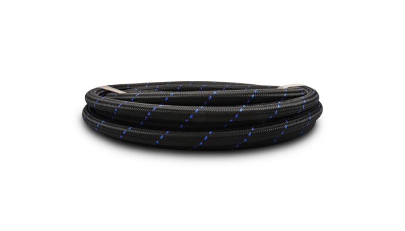 Vibrant -12 AN Two-Tone Black/Blue Nylon Braided Flex Hose (5 foot roll)-Hoses-Vibrant