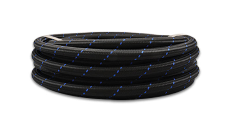Vibrant -12 AN Two-Tone Black/Blue Nylon Braided Flex Hose (5 foot roll)-Hoses-Vibrant