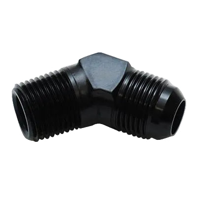 Vibrant Vibrant -12AN Bulkhead Adapter 45 Degree Elbow Fitting - Anodized Black Only