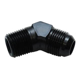 Vibrant -12AN Bulkhead Adapter 45 Degree Elbow Fitting - Anodized Black Only