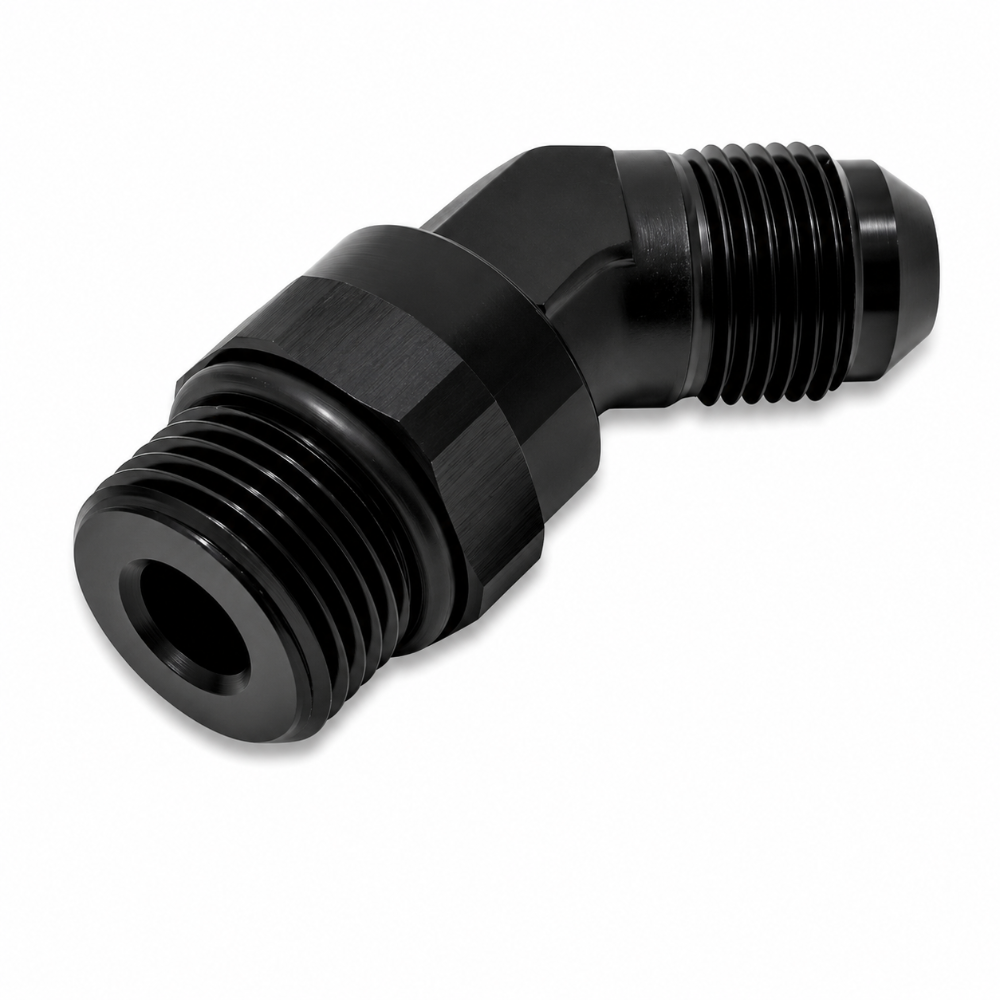 Vibrant 16945 -8AN to -10AN 45 degree adapter fitting in anodized black