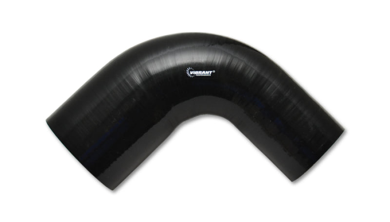 Vibrant 1.25in ID x 1.5in ID x 4in Long Gloss Black Silicone 90 Degree Transition Elbow - Black Ops Auto Works