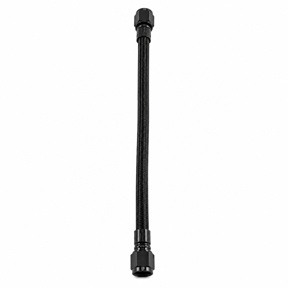 Vibrant 29012 PTFE flex hose assembly -8AN 24 inch straight straight with black anodized crimp fittings