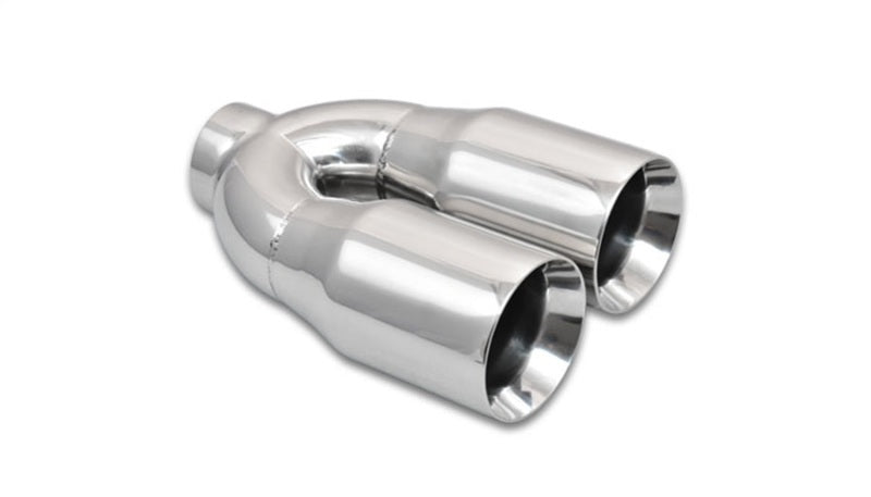Vibrant 2.5in ID Dual 3.5in OD Round SS Tips (Double Wall, Straight Cut) - Black Ops Auto Works