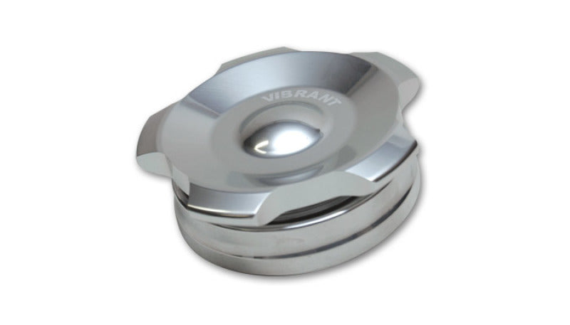 Vibrant 2in OD Aluminum Weld Bungs w/ Polished Aluminum Threaded Cap (incl. O-Ring) - Black Ops Auto Works