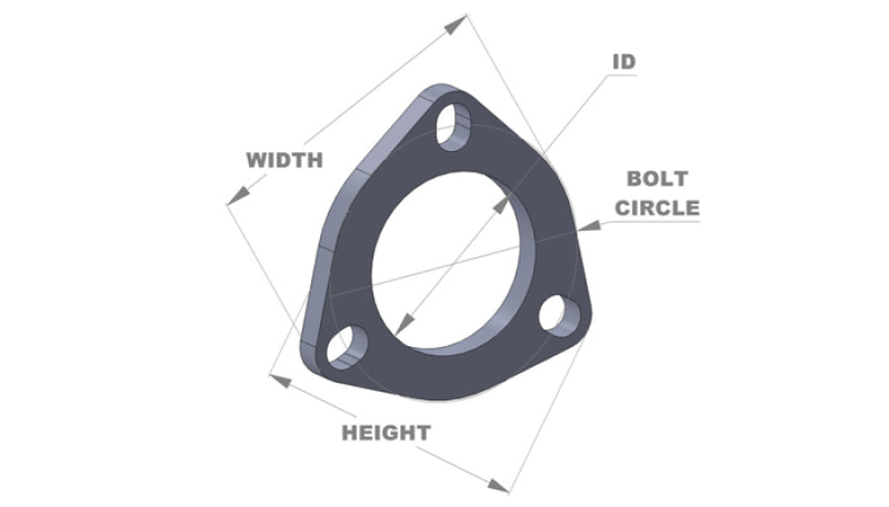 Vibrant 3-Bolt T304 SS Exhaust Flange (2.5in I.D.) - Black Ops Auto Works