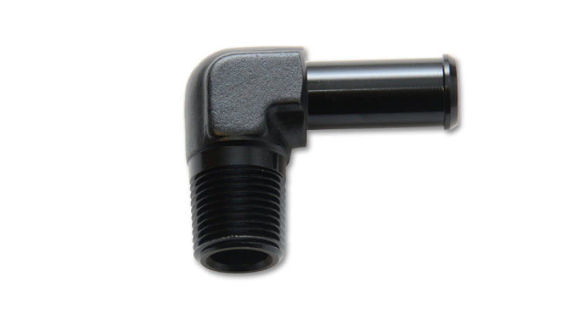 Vibrant 3/4 NPT to 3/4in Barb Straight Fitting 90 Deg Adapter - Aluminum - Black Ops Auto Works