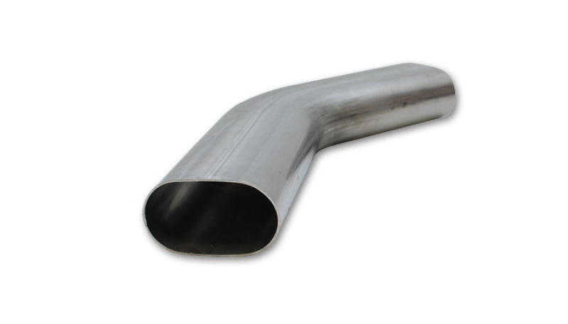 Vibrant 3.5in Oval (Nominal Size) T304 SS 45 deg Mandrel Bend 6in x 6in leg lengths - Black Ops Auto Works