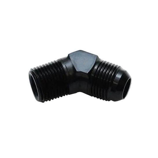 Vibrant Vibrant -3AN Bulkhead Adapter 45 Degree Elbow Fitting - Anodized Black Only