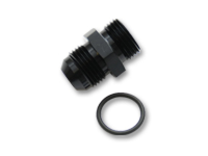 Vibrant -3AN Male Flare to -3 ORB Male Straight Adapter w/O-Ring - Anodized Black - Black Ops Auto Works