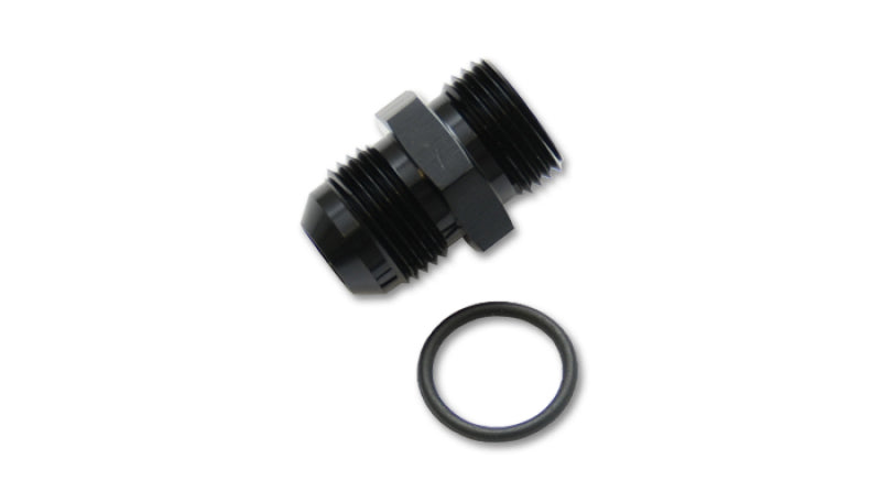 Vibrant -3AN Male Flare to -4 ORB Male Straight Adapter w/O-Ring - Anodized Black - Black Ops Auto Works