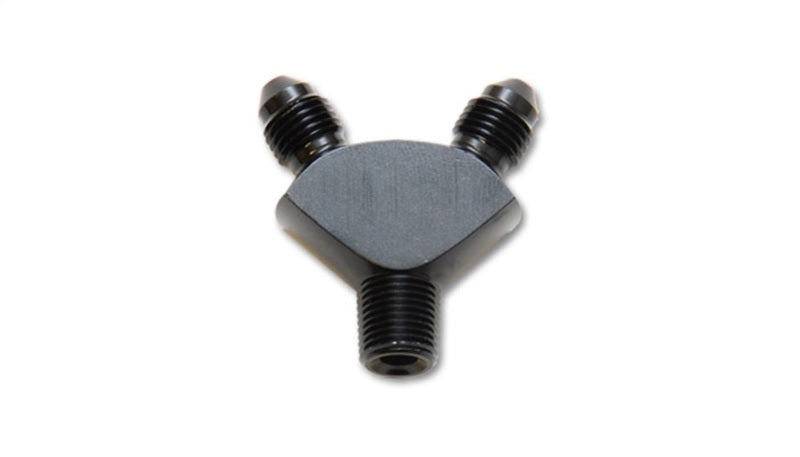 Vibrant -3AN x -3AN x 1/8in NPT Y-Adapter Fitting - Aluminum - Black Ops Auto Works