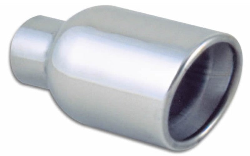 Vibrant 3in ID Dual 4in OD Round SS Tips (Double Wall, Angle Cut) - Black Ops Auto Works