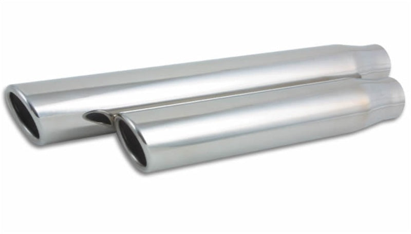 Vibrant 3in Round SS Truck/SUV Exh Tip (Single wall Angle Cut Rolled Edge) - 2.5in inlet 11in long Vibrant VIB1575