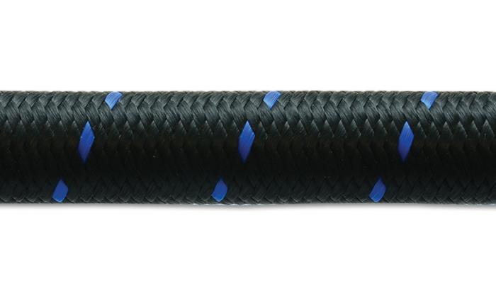 Vibrant -4 AN Two-Tone Black/Blue Nylon Braided Flex Hose (5 foot roll) Vibrant VIB11984B