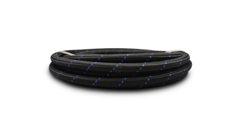 Vibrant -4 AN Two-Tone Black/Blue Nylon Braided Flex Hose (5 foot roll) Vibrant VIB11984B