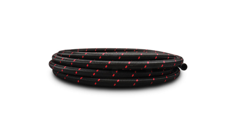 Vibrant -4 AN Two-Tone Black/Red Nylon Braided Flex Hose (5 foot roll) Vibrant VIB11984R