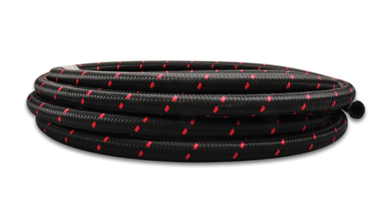 Vibrant -4 AN Two-Tone Black/Red Nylon Braided Flex Hose (5 foot roll) Vibrant VIB11984R