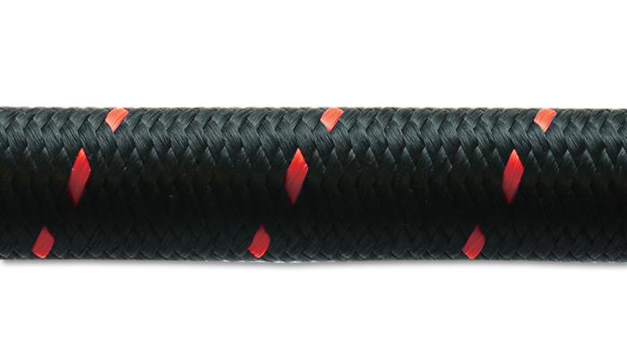 Vibrant -4 AN Two-Tone Black/Red Nylon Braided Flex Hose (5 foot roll) Vibrant VIB11984R