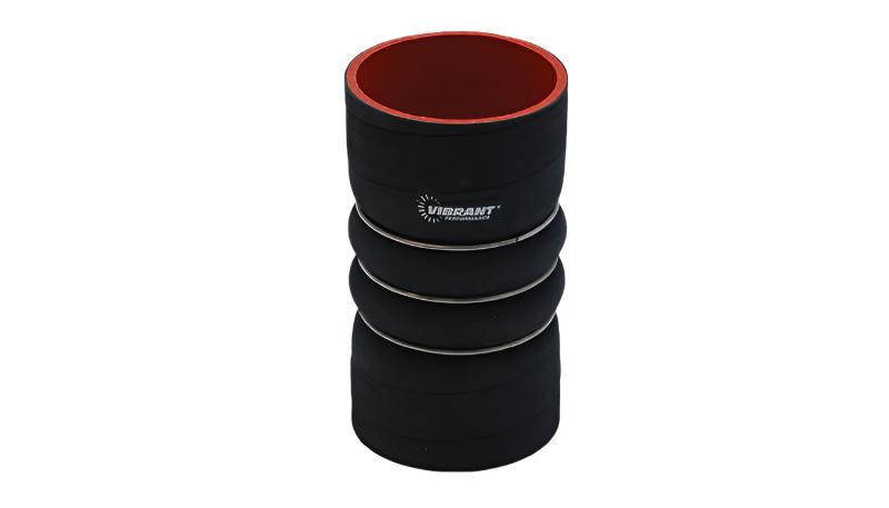 VIB11833-Vibrant 4 Ply Aramid Hump Hose w/3 SS Rings 5in ID x 6in Length - Black-Silicone Couplers & Hoses-Vibrant