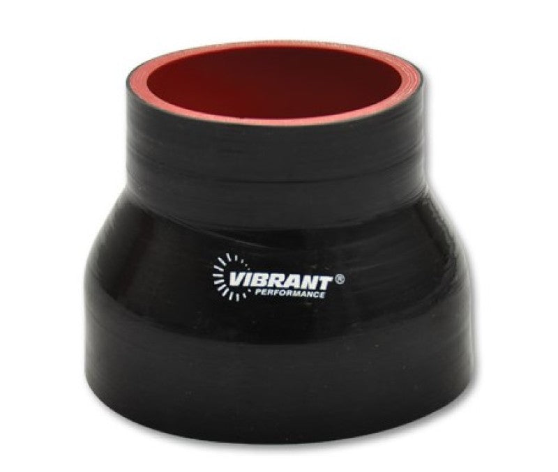 Vibrant 4 Ply Reducer Couper 4.0in ID x 3.50in ID x 4.50in Long - Black - Black Ops Auto Works