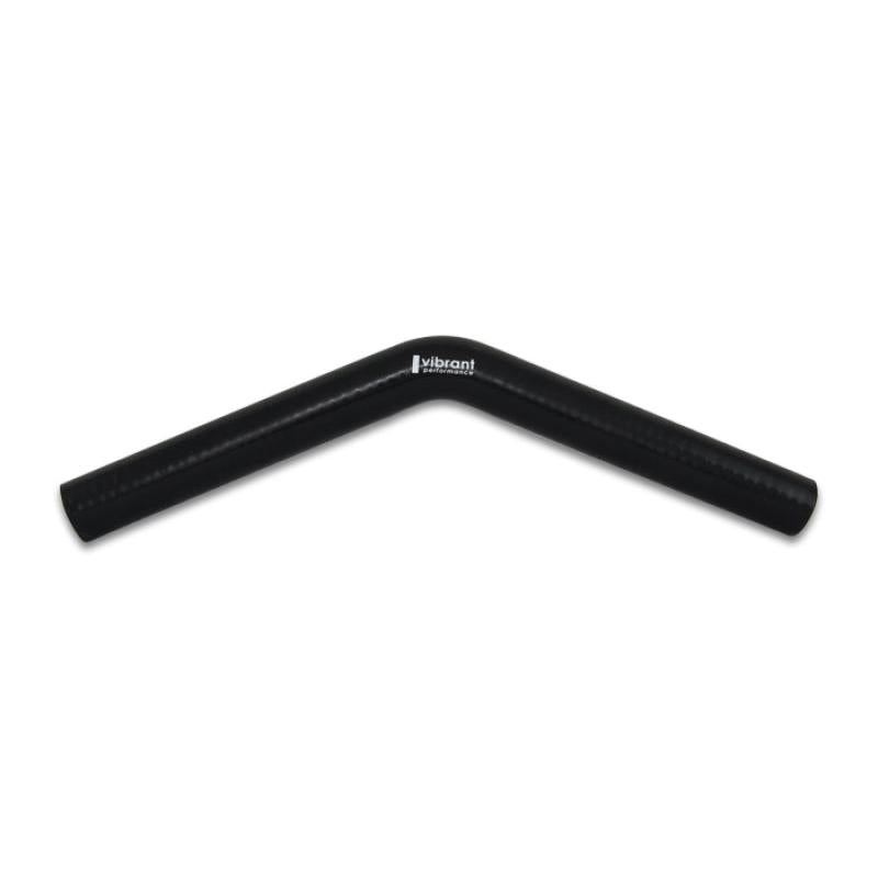 Vibrant 4 Ply Reinforced Silicone Elbow Connector - 1in ID x 8in Leg 45 Deg Elbow (BLACK) Vibrant VIB2968