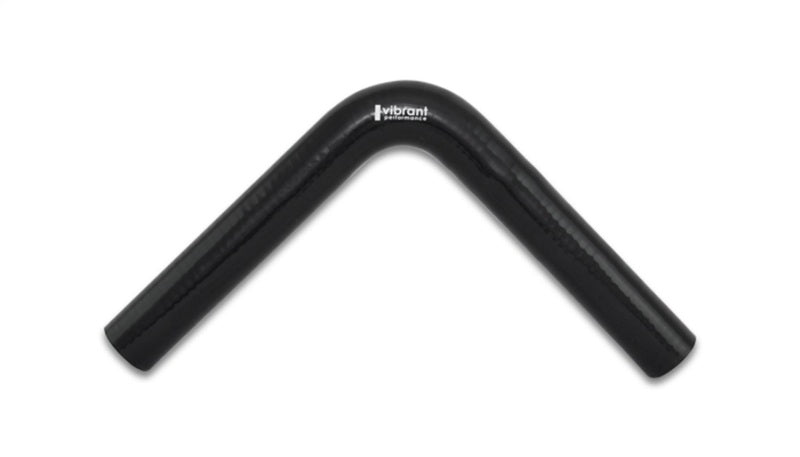 Vibrant 4 Ply Reinforced Silicone Elbow Connector - 1in ID x 8in Leg 90 Deg Elbow (BLACK) - Black Ops Auto Works