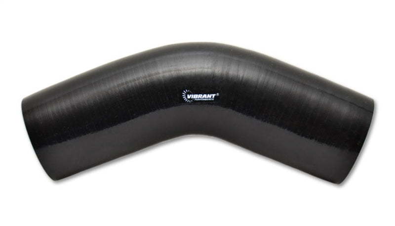 Vibrant 4 Ply Reinforced Silicone Elbow Connector - 3in I.D. - 45 deg. Elbow (BLACK) - Black Ops Auto Works