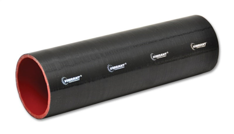 Vibrant 4 Ply Reinforced Silicone Straight Hose Coupling - 4in I.D. x 12in long (BLACK) - Black Ops Auto Works